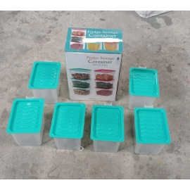 Air Tight Unbreakable Big Size 1100 ml Square Shape Kitchen Storage Container | Set of 6