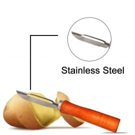 Wooden Handle and Stainless Steel Vegetable Peeler