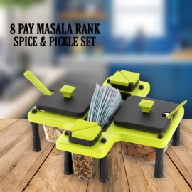 Spice Jars Dispenser Masala Rack Easy Flow Storage Box