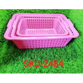 Plastic Multiple Size Cane Fruit Baskets | 3 Size Large | Medium, Small