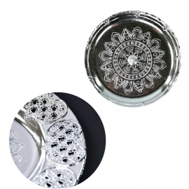 Silver Plated Swastik Pooja Thali Set Glossy Puja Thali