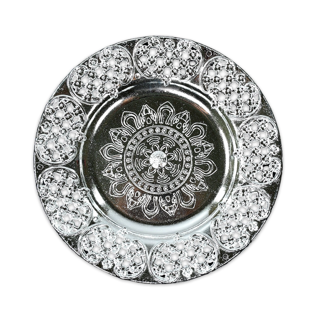 Silver Plated Swastik Pooja Thali Set Glossy Puja Thali
