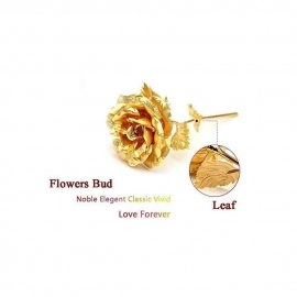 24K Artificial Golden Rose | Gold Red Rose with Gift Box | 10 inches