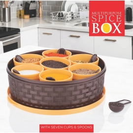 Round Plastic Masala Spice Box