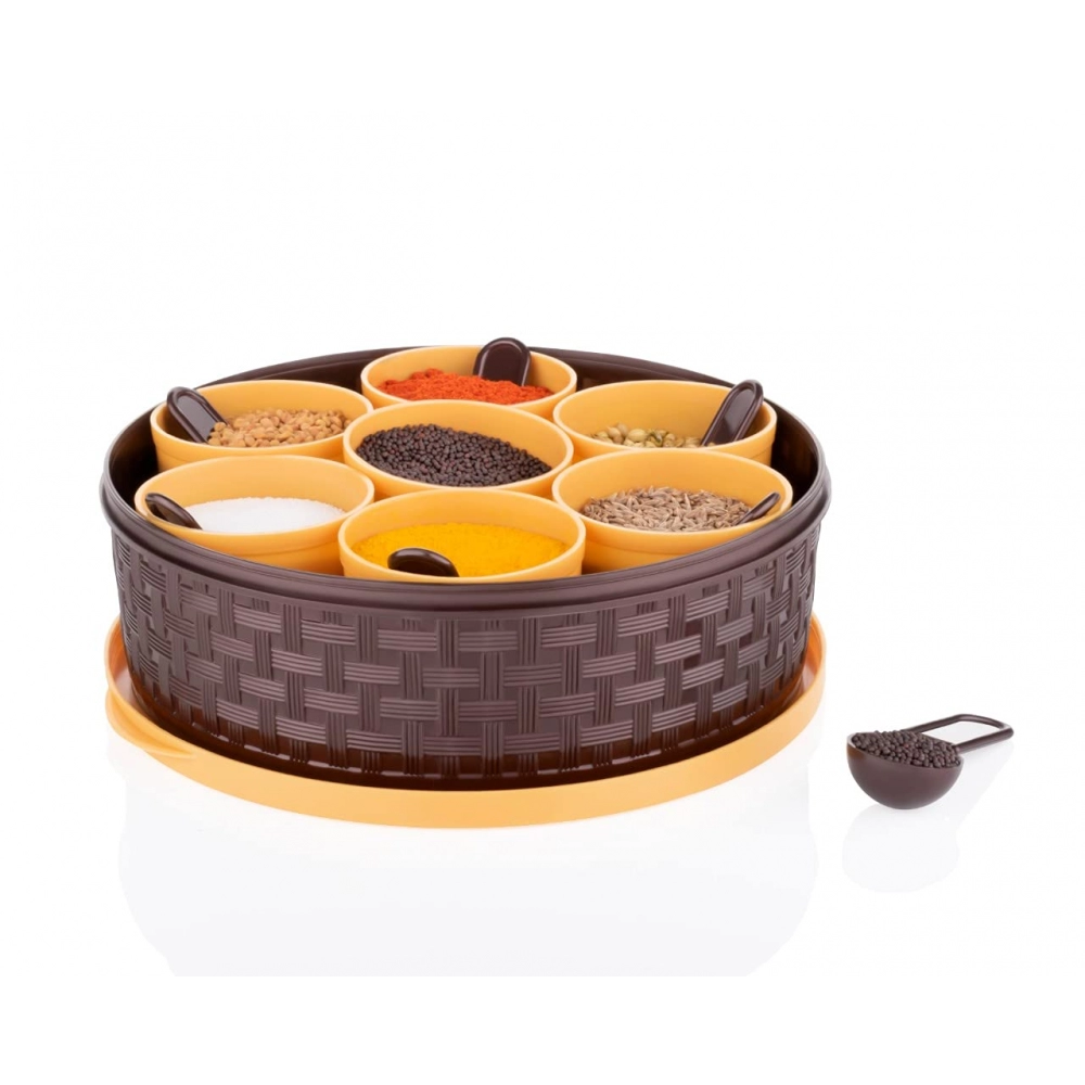 Round Plastic Masala Spice Box
