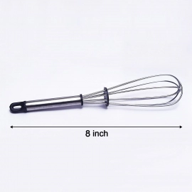 Stainless Steel Wire Whisk, Balloon Whisk, Egg Frother, Milk and Egg Beater (8 inch)