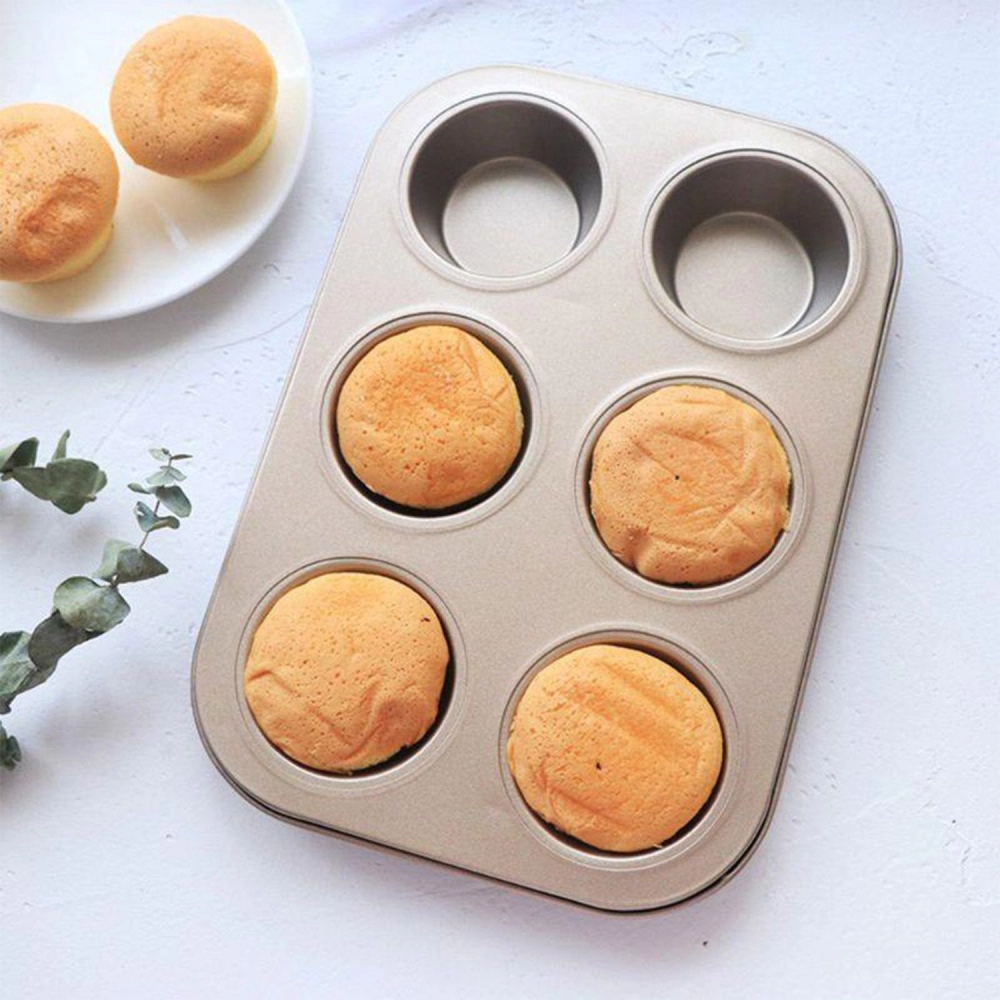 Round Shape Carbon Steel Muffin Cupcake Mould Case Bakeware