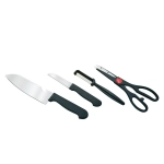 Stainless Kitchen Tool Set (Butcher Knife, Standard Knife, Peeler and Kitchen Scissor) | 4 Pcs