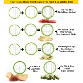 Plastic 6-in-1 Manual Vegetable Grater Chipser and Slicer