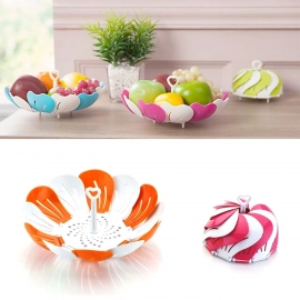 Lotus Shape Foldable Fruit and Vegetable Basket Tray, Color May Vary