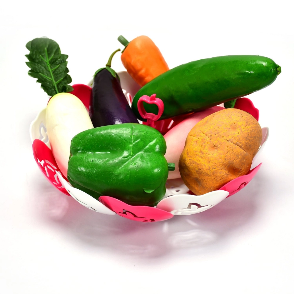 Lotus Shape Foldable Fruit and Vegetable Basket Tray, Color May Vary