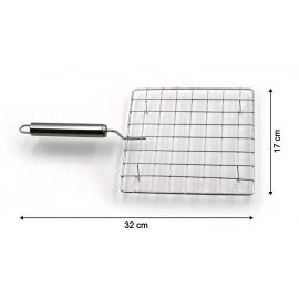 Square Stainless Steel Barbecue Grill with Steel Handle