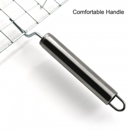 Square Stainless Steel Barbecue Grill with Steel Handle