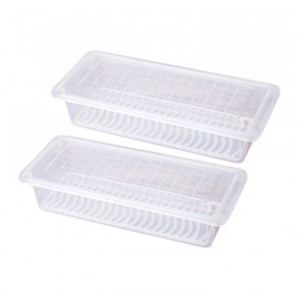 Food Storage Container with Removable Drain Plate and Lid 1500 ml (Pack of 2Pc)