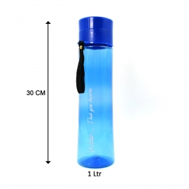 Unbreakable, Leakproof, Durable, BPA Free, Non-Toxic Plastic Water Bottles, 1 Litre (Pack of 3, Assorted Color)