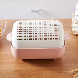 Multifunctional BPA Free Double Layered Plastic Rotatable Strainer Bowl with Handles for Washing, Rinsing and Fruits (Multicolor)