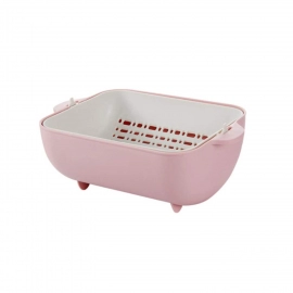 Multifunctional BPA Free Double Layered Plastic Rotatable Strainer Bowl with Handles for Washing, Rinsing and Fruits (Multicolor)