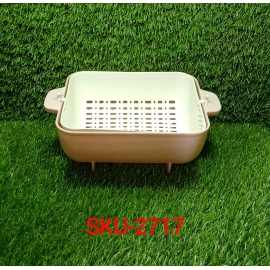 Multifunctional BPA Free Double Layered Plastic Rotatable Strainer Bowl with Handles for Washing, Rinsing and Fruits (Multicolor)