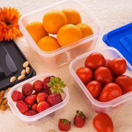 3 Pcs Square Shape Food Grocery Storage Container