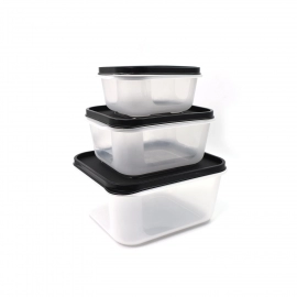 3 Pcs Square Shape Food Grocery Storage Container
