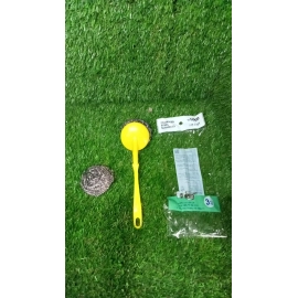 Scrubber With Handle For Kitchen And Utensil Cleaning And Hard Stains