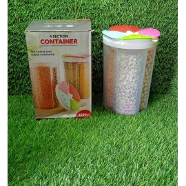 4 Section Storage Containers Airtight Transparent Food Plastic Storage Container