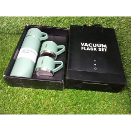 Stainless Steel Vacuum Flask Set with 3 Steel Cups Combo for Coffee Ideal Gifting Travel Friendly Latest Flask Bottle. (500ml)