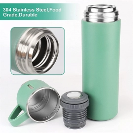 Stainless Steel Vacuum Flask Set with 3 Steel Cups Combo for Coffee Ideal Gifting Travel Friendly Latest Flask Bottle. (500ml)