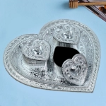 Heart Multipurpose Tray 3 Container Elegant Royal Design Plastic