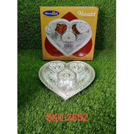 Heart Multipurpose Tray 3 Container Elegant Royal Design Plastic