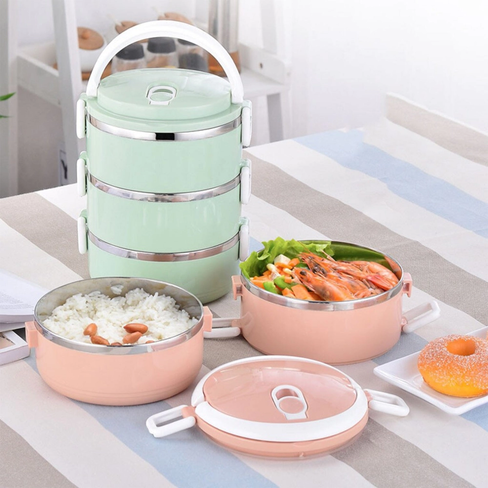 Multi Layer Stainless Steel Hot Lunch Box 3 Layer