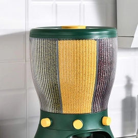 Food Grain Storage Container Large Capacity 4-Grid Rice Dispenser