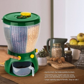Food Grain Storage Container Large Capacity 4-Grid Rice Dispenser