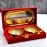 Gold Silver Plated 2 Bowl 2 Spoon Tray Set Brass with Red Velvet Gift Box Serving Dry Fruits Desserts Gift
