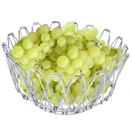 Multipurpose Fruit Basket Stainless Steel Wire Bowl Foldable Basket For Vegetable |  Fruits | Dining