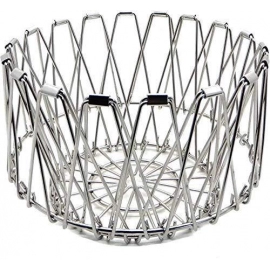 Multipurpose Fruit Basket Stainless Steel Wire Bowl Foldable Basket For Vegetable |  Fruits | Dining