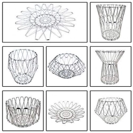 Multipurpose Fruit Basket Stainless Steel Wire Bowl Foldable Basket For Vegetable |  Fruits | Dining