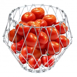 Multipurpose Fruit Basket Stainless Steel Wire Bowl Foldable Basket For Vegetable |  Fruits | Dining