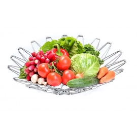 Multipurpose Fruit Basket Stainless Steel Wire Bowl Foldable Basket For Vegetable |  Fruits | Dining