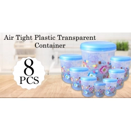 Air Tight Plastic Transparent Container Set (10000ml, 7000ml, 5000ml, 3000ml, 2000ml, 1000ml, 750ml, 500ml)