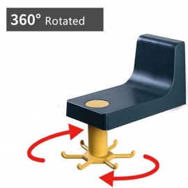 360 Degree Rotating Self Adhesive Plastic Wall Hook Hanger With 6 Heavy Duty Claw Hooks