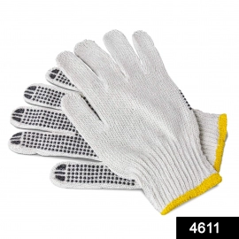 Unisex Knitted | Sewing Cotton Plain Hand Gloves Raw White