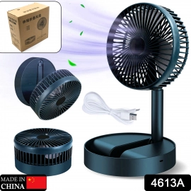 Telescopic Electric Desktop Fan, Height Adjustable, Foldable and Portable for Travel/Carry | Silent Table Top Personal Fan for Bedside, Office Table (Battery Not Include)