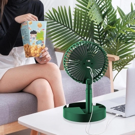 Telescopic Electric Desktop Fan, Height Adjustable, Foldable and Portable for Travel/Carry | Silent Table Top Personal Fan for Bedside, Office Table (Battery Not Include)