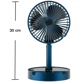 Telescopic Electric Desktop Fan, Height Adjustable, Foldable and Portable for Travel/Carry | Silent Table Top Personal Fan for Bedside, Office Table (Battery Not Include)