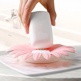Flower Shape Portable Soap Dish Holder Soap Case