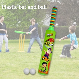 Combo of Light Weight Plastic Bat, Ball and Hockey for Kids, Boys, Indoor, Outdoor Play