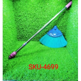 Broom With Long Stainless Steel Rod And Extendable Cobweb Cleaner Stick