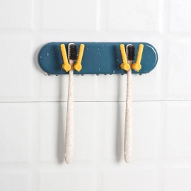 Plastic Multipurpose Holder Bathroom Accessories Organizer Wall Mounted Hanging Mount Shelf and Hooks (1pc)