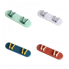 Plastic Multipurpose Holder Bathroom Accessories Organizer Wall Mounted Hanging Mount Shelf and Hooks (1pc)